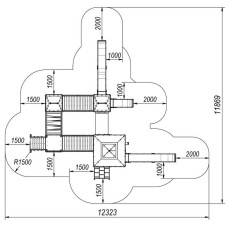 Ігровий комплекс InterAtletika Казка Міні 8830х8438х5578 мм, код: T923.2-SM