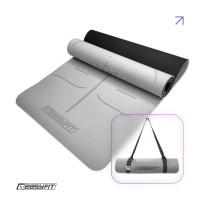 Килимок для йоги та фітнесу EasyFit Polarity stone з ремнем, код: EF-A19241s-GYBK