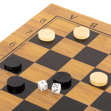 Шахи шашки нарди 3 в 1 набір настільних ігор із бамбука PalyGame 29,5x29,5см, код: A3116