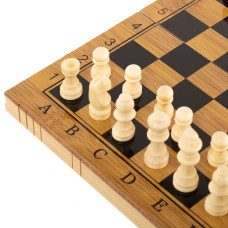 Шахи шашки нарди 3 в 1 набір настільних ігор із бамбука PalyGame 29,5x29,5см, код: A3116