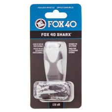 Свисток суддівський пластиковий Fox40 Sharx Safety, білий-сірий, код: FOX40-SHARX-SAF_WGR