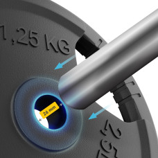 Диск металевий 4Fizjo 26 мм, 2x1,25 кг, чорний, код: P-5905973401357