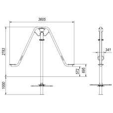 Карусель-балансир InterAtletika 3595х340х2783 мм, код: TE223-SM