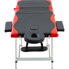 Масажний стіл vidaXL чорний і червоний, код: M-6937238-IN