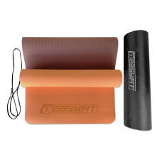 Килимок для йоги та фітнесу двошаровий + чохол EasyFit TPE+TC 1830х610х6 мм, персиковий-коричневий, код: EF-1924s-PHBN-EF
