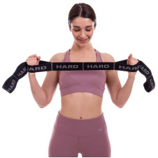 Стрічковий еспандер FitGo Hard 90х5 см чорний-сірий, код: FI-6345-C_BKGR