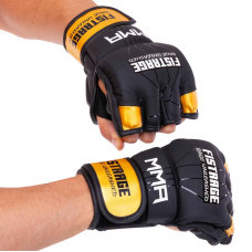 Рукавиці для змішаних єдиноборств MMA Fistrage XL, чорний-золотий, код: VL-4300_XLBK