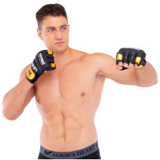 Рукавиці для змішаних єдиноборств MMA Fistrage XL, чорний-золотий, код: VL-4300_XLBK