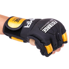 Рукавиці для змішаних єдиноборств MMA Fistrage XL, чорний-золотий, код: VL-4300_XLBK