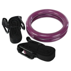 Кільця гімнастичні для кросфіту Ezous ABS Gym Rings d-28мм, чорний-фіолетовий, код: E-01