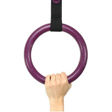 Кільця гімнастичні для кросфіту Ezous ABS Gym Rings d-28мм, чорний-фіолетовий, код: E-01