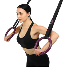 Кільця гімнастичні для кросфіту Ezous ABS Gym Rings d-28мм, чорний-фіолетовий, код: E-01