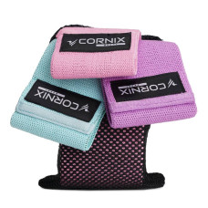 Резинки для фітнесу та спорту із тканини Cornix Hip Band набір 3 шт, код: XR-0048