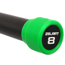Бодібар Zelart Body Bar 8 кг, чорний-зелений, код: FI-4776-8