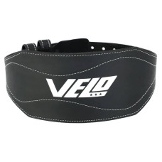 Пояс атлетичний шкіряний Velo L ширина-15см, чорний-білий, код: VL-9741_L