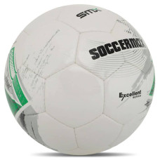 М"яч футбольний Soccermax №5 PU, білий-зелений, код: FB-4195_WG