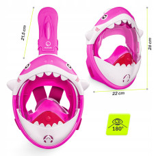 Маска для снорклінгу дитяча Tsunami Shark повнолицьова, рожевий, код: P-5905973405430