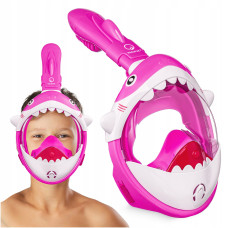 Маска для снорклінгу дитяча Tsunami Shark повнолицьова, рожевий, код: P-5905973405430