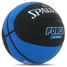 М"яч баскетбольний гумовий Spalding Force №7, чорний-синій, код: 84545Z