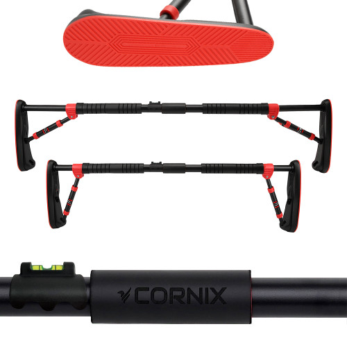 Турнік розсувний Cornix Elite 100-140 см, чорний-червоний, код: XR-0291