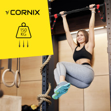 Турнік розсувний Cornix Elite 100-140 см, чорний-червоний, код: XR-0291