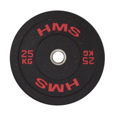 Диск олімпійський HMS HTBR25 25 кг, чорно-червоний, код: 5907695520774-IN