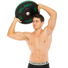Бамперні диски гумові Zelart Bumper Plates 51мм, 10 кг, чорний-зелений, код: TA-4790-10