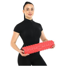 Ролер масажний циліндр (ролик мфр) FitGo Grid Spine Roller, 450x105 мм, кораловий, код: FI-9388_K