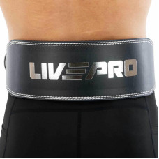 Пояс атлетичний шкіряний LiveUp L, спинка-15см, чорний, код: LP8067_L
