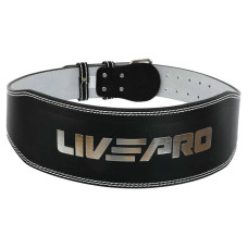 Пояс атлетичний шкіряний LiveUp L, спинка-15см, чорний, код: LP8067_L