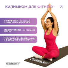 Килимок для фітнесу EasyFit EVA 1830x610x3 мм, чорний, код: EF-1927-BK-EF