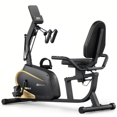 Горизонтальний велотренажер Hop-Sport HS-045L Volt магнітний золотистий, код: 5902308237520