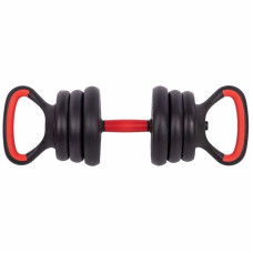 Набір гантелей зі штангою та гирями 3в1 BioGym багатофункціональний 20кг, чорний-червоний, код: LN-1100-20-S52
