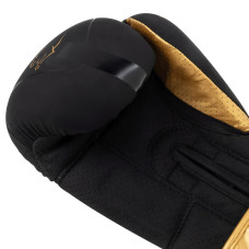 Боксерські рукавиці PowerPlay Ultra Mat 14 унцій, чорний-золотий, код: PP_3024_14oz_Bl/Gold