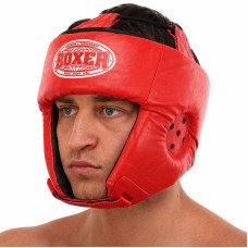 Шолом боксерський відкритий шкіряний Boxer L, червоний, код: 2027_LR-S52