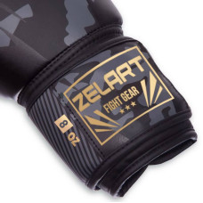Рукавички боксерські Zelart 10 унції, камуфляж сірий-золото, код: BO-0870_10GRKG