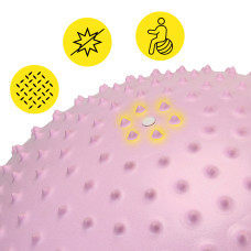 М'яч для фітнесу (фітбол) Cornix 55 см масажний Anti-Burst Light Pink, код: XR-0473