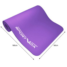 Килимок для йоги та фітнесу SportVida NBR 1800x600x10 мм, фіолетовий, код: SV-HK0068