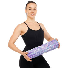 Ролер масажний циліндр (ролик мфр) FitGo Grid Spine Roller, 450x95 мм, фіолетовий, код: FI-9368_V