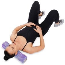 Ролер масажний циліндр (ролик мфр) FitGo Grid Spine Roller, 450x95 мм, фіолетовий, код: FI-9368_V