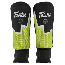 Захист гомілки та стопи для єдиноборств Fairtex, розмір M, чорний-салатовий, код: BO-9486_MBKLG