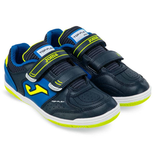 Футзалки взуття для міні-футболу дитяче на липучці Joma Top Flex 36-EUR/35-UKR, темно-синій-синій, код: TPJW2403INV_35