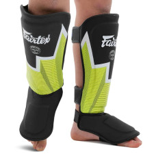 Захист гомілки та стопи для єдиноборств Fairtex, розмір M, чорний-салатовий, код: BO-9486_MBKLG