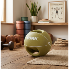 М'яч медбол 6кг York Fitness із двома ручками, салатовий, код: 20014961807329