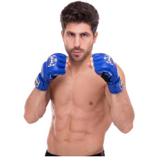 Рукавички для змішаних єдиноборств MMA Top King Super шкіряні L, синій, код: TKGGS_LBL