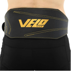 Пояс атлетичний шкіряний Velo S ширина-15см, чорний-золотий, код: VL-9738_S