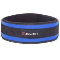 Пояс атлетичний посилений регульований Zelart L, синій, код: SB-165521_L
