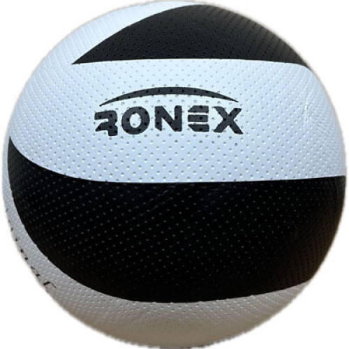 М"яч волейбольний Ronex PVC №5, чорно-білий, код: RX-150PU-WS