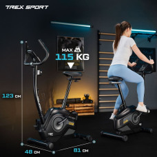 Велотренажер Trex Sport TX-400MB RECK магнітний сірий, код: 5902308237414