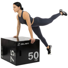 Пліобокс для кросфіту Zelart Wood Plyo Box 1шт, 75см, чорний, код: TA-4774-2